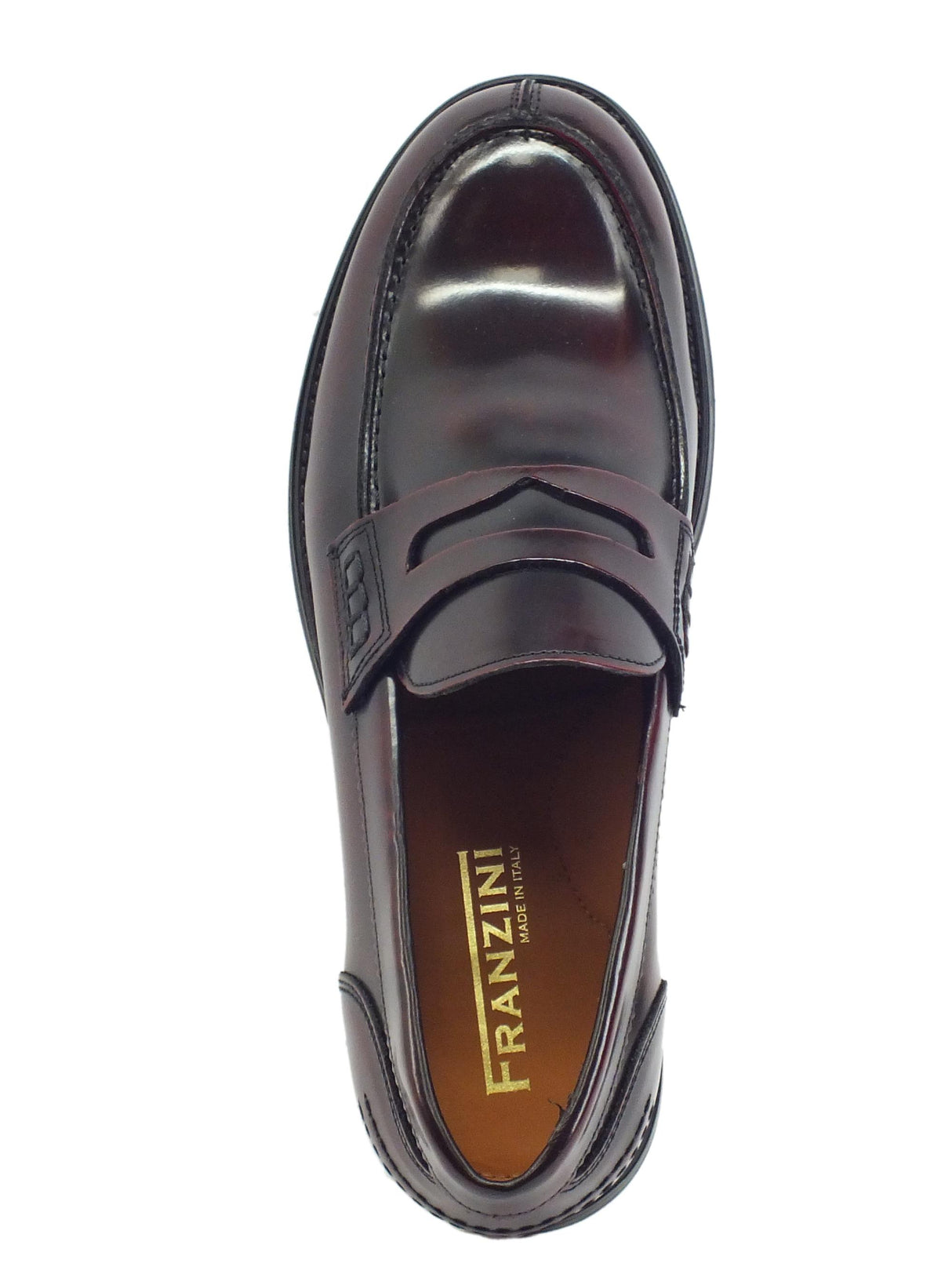 Franzini Franzini Gavi 80050 Splendor Bordò Mocassini Eleganti per Uomo in pelle abrasivata Bordò