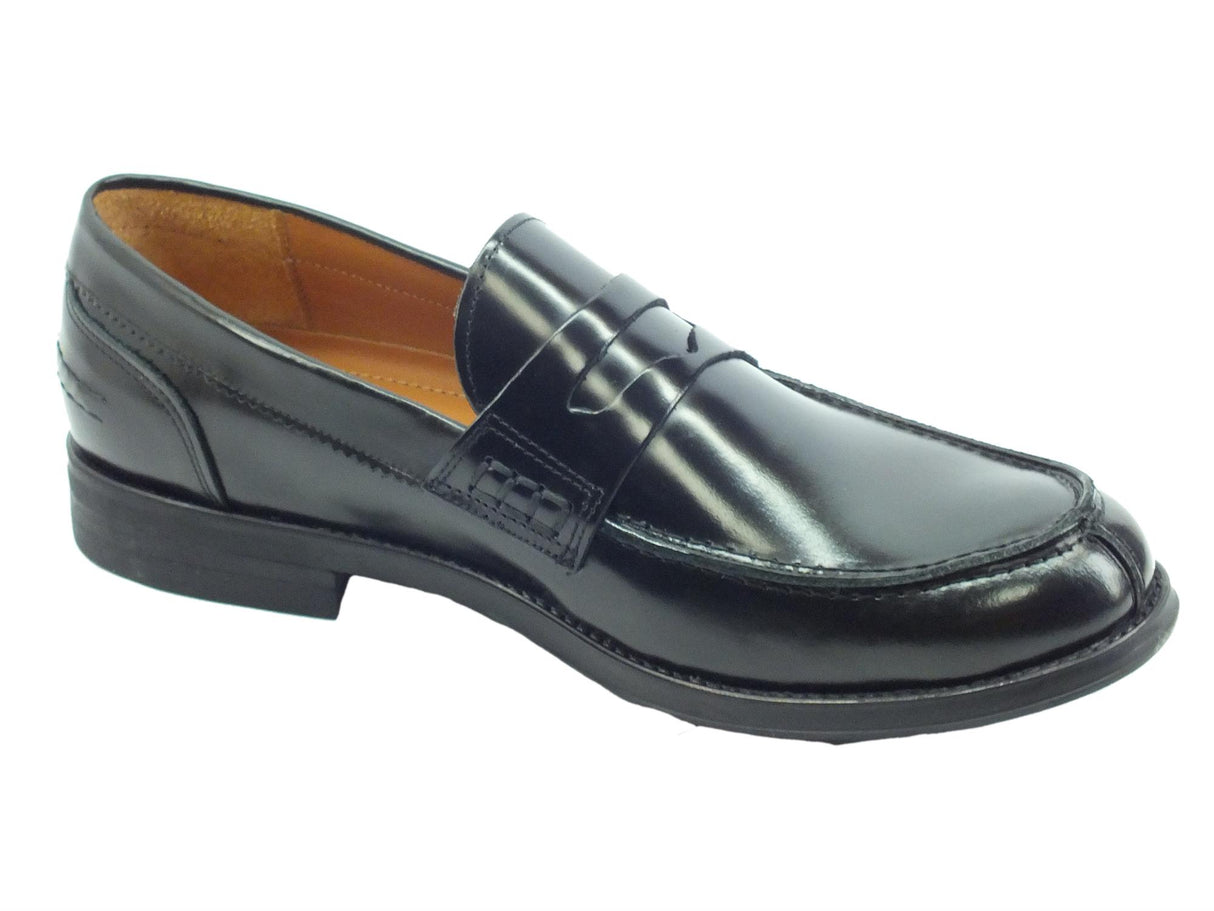 Franzini Franzini Gavi 80050 Splendor Nero Mocassini Eleganti per Uomo in pelle abrasivata Nero