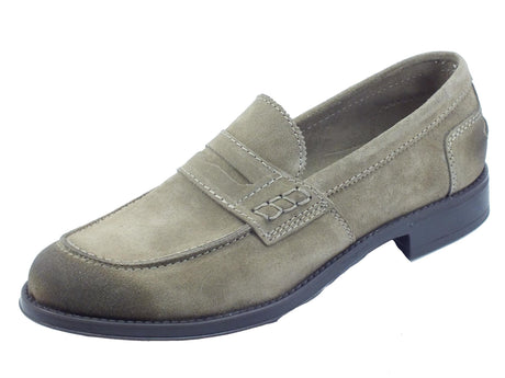 Franzini Franzini Arche 80080 Gorain Cocco Mocassini Eleganti per Uomo in nabuk spazzolato marrone Tortora