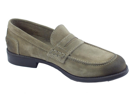 Franzini Franzini Arche 80080 Gorain Cocco Mocassini Eleganti per Uomo in nabuk spazzolato marrone Tortora