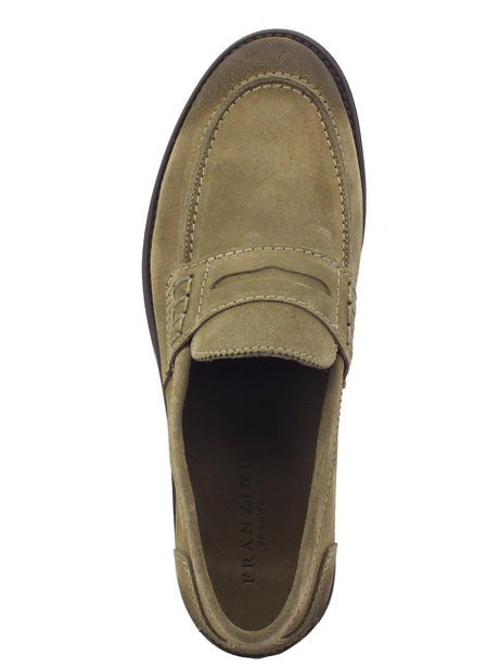 Franzini Franzini Arche 80080 Gorain Cocco Mocassini Eleganti per Uomo in nabuk spazzolato marrone Tortora