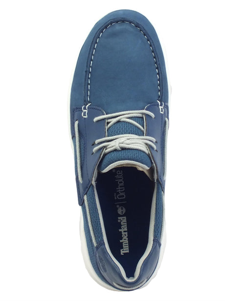 Timberland Timberland 0A2722 Seneca Bay Boat Dark Blue Scarpe per Uomo in nabuk e tessuto blu scuro