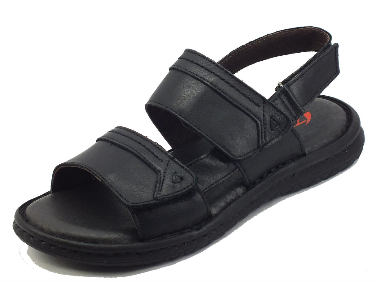 Zen Zen 478719 Nero Sandali per Uomo in pelle con tripla chiusura a strappo Nero
