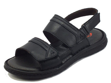 Zen Zen 478719 Nero Sandali per Uomo in pelle con tripla chiusura a strappo Nero