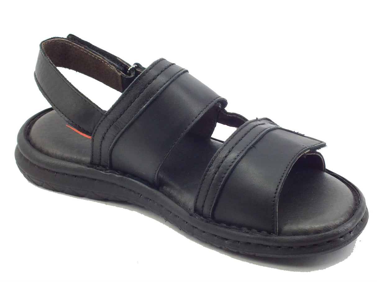 Zen Zen 478719 Nero Sandali per Uomo in pelle con tripla chiusura a strappo Nero
