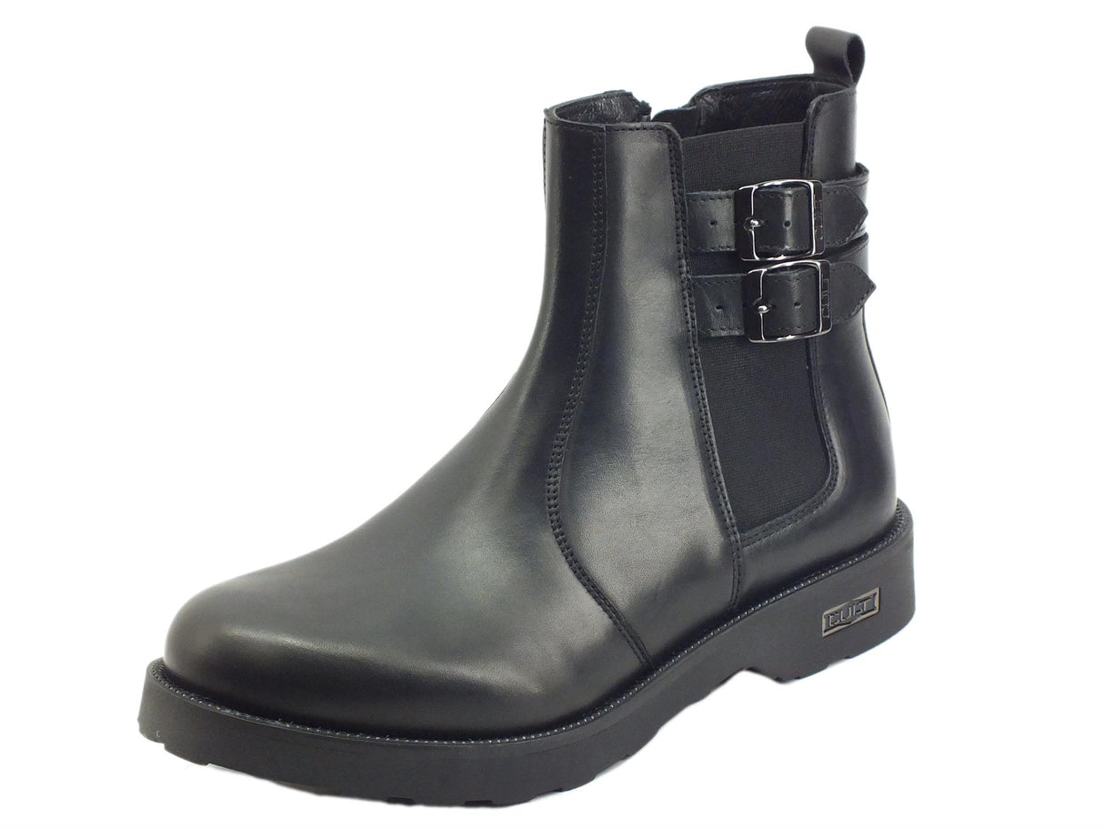 CULT Cult CLM353700 Zeppelin Black Scarponcini per Uomo modello Beatles con lampo in pelle nera nero