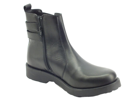 CULT Cult CLM353700 Zeppelin Black Scarponcini per Uomo modello Beatles con lampo in pelle nera nero