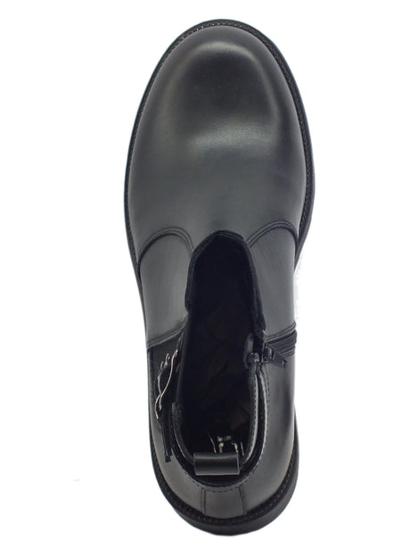 CULT Cult CLM353700 Zeppelin Black Scarponcini per Uomo modello Beatles con lampo in pelle nera nero