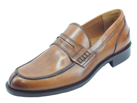 Mercanti Fiorentini Mercanti Fiorentini 05946 Nairobi Cognac Mocassini eleganti per Uomo in pelle fondo cuoio Cognac