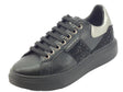 Lumberjack Lumberjack Juliette SWB6112 Black Sneakers per Donna in pelle con zeppa bombata con strass Black