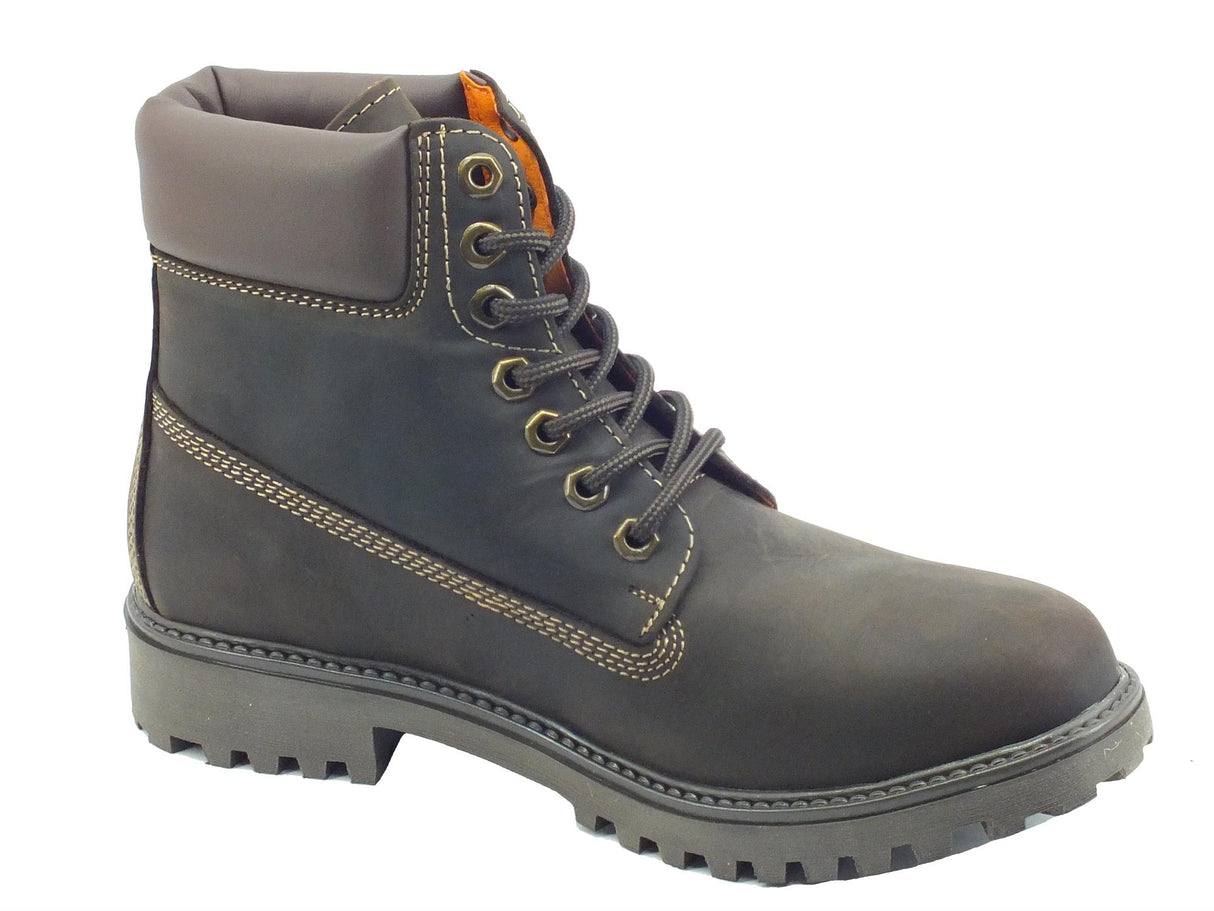 Lumberjack Lumberjack River SM00101 Coffee Scarponcini per Uomo in pelle fondo roccia Coffee