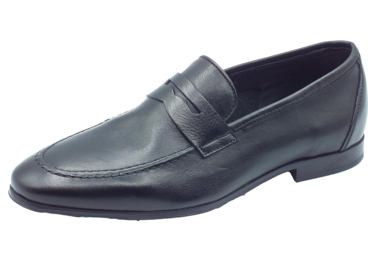 Franzini Franzini Verona 80176 Mode Montecchi Nero Mocassino elegante per Uomo in pelle nero
