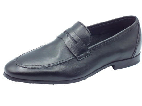 Franzini Franzini Verona 80176 Mode Montecchi Nero Mocassino elegante per Uomo in pelle nero