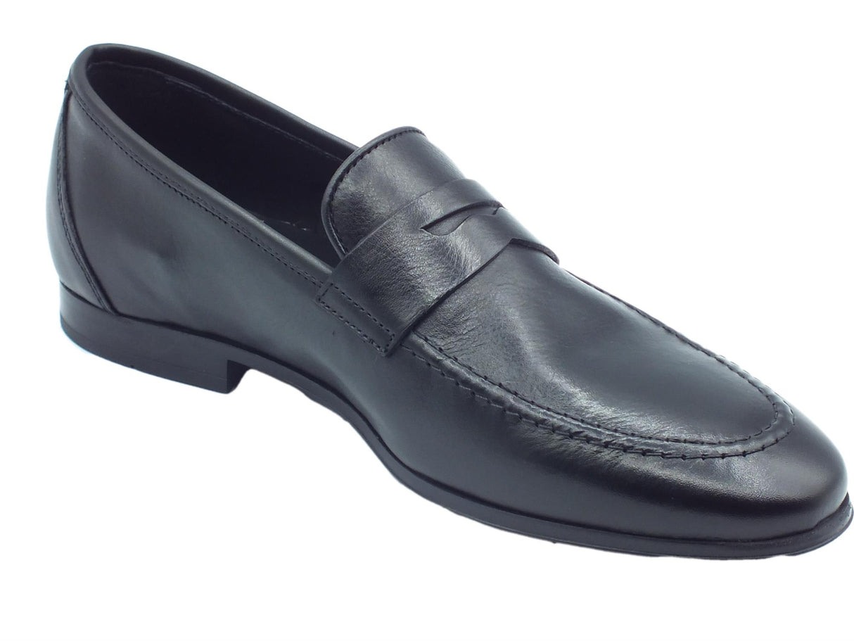 Franzini Franzini Verona 80176 Mode Montecchi Nero Mocassino elegante per Uomo in pelle nero