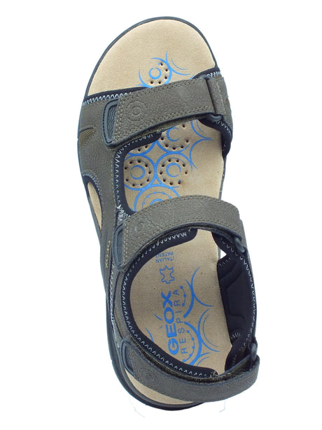 Geox Geox U25ELA Spherica Military Sandali per Uomo in tessuto triplo strappo Military