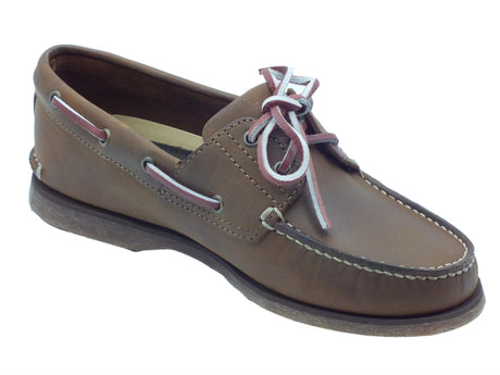 Timberland Timberland 01001R Classic Boat Brown Full Grain Scarpe per Uomo in pelle testa di moro Brown