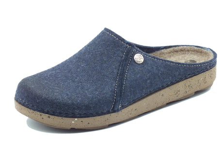 InBlu InBlu Eco Friends MT000011 Avio Pantofole per uomo in lana cotta blu Avio