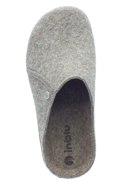 InBlu InBlu Eco Friends MT000011 Tortora Pantofole per uomo in lana cotta Tortora
