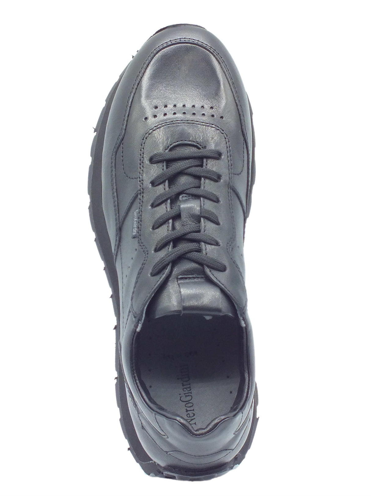 Nero Giardini NeroGiardini I303020U Levanto Nero Sneakers Sportive per Uomo in pelle con lacci Nero