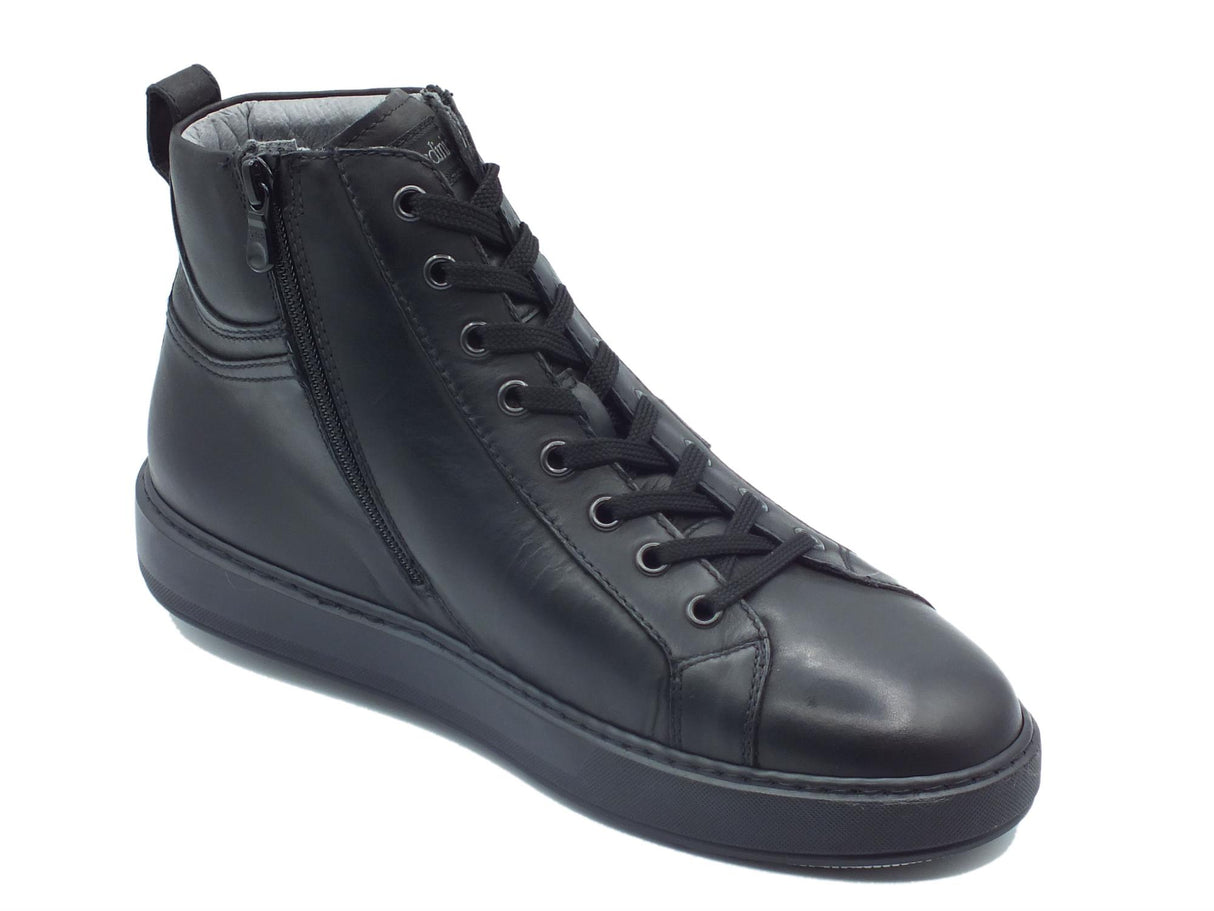 Nero Giardini NeroGiardini I303061U Neopolis Nero Scarponcini per Uomo in pelle con lacci e lampo Nero