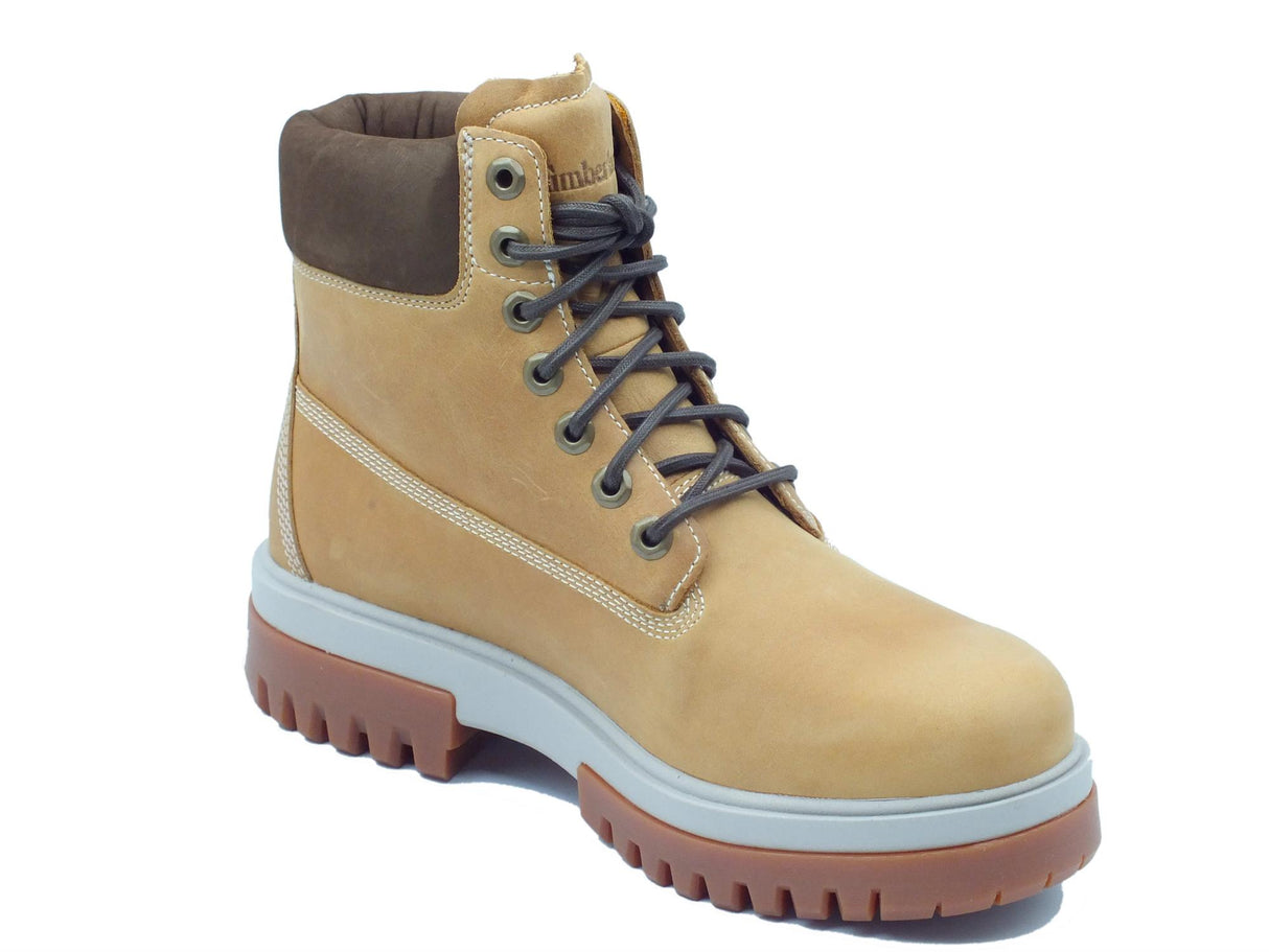 Timberland Timberland 0A5YKD Arbor Road Lace Up Wheat Full Grain Scarponcini Uomo modello in nabuk giallone Wheat Full Grain