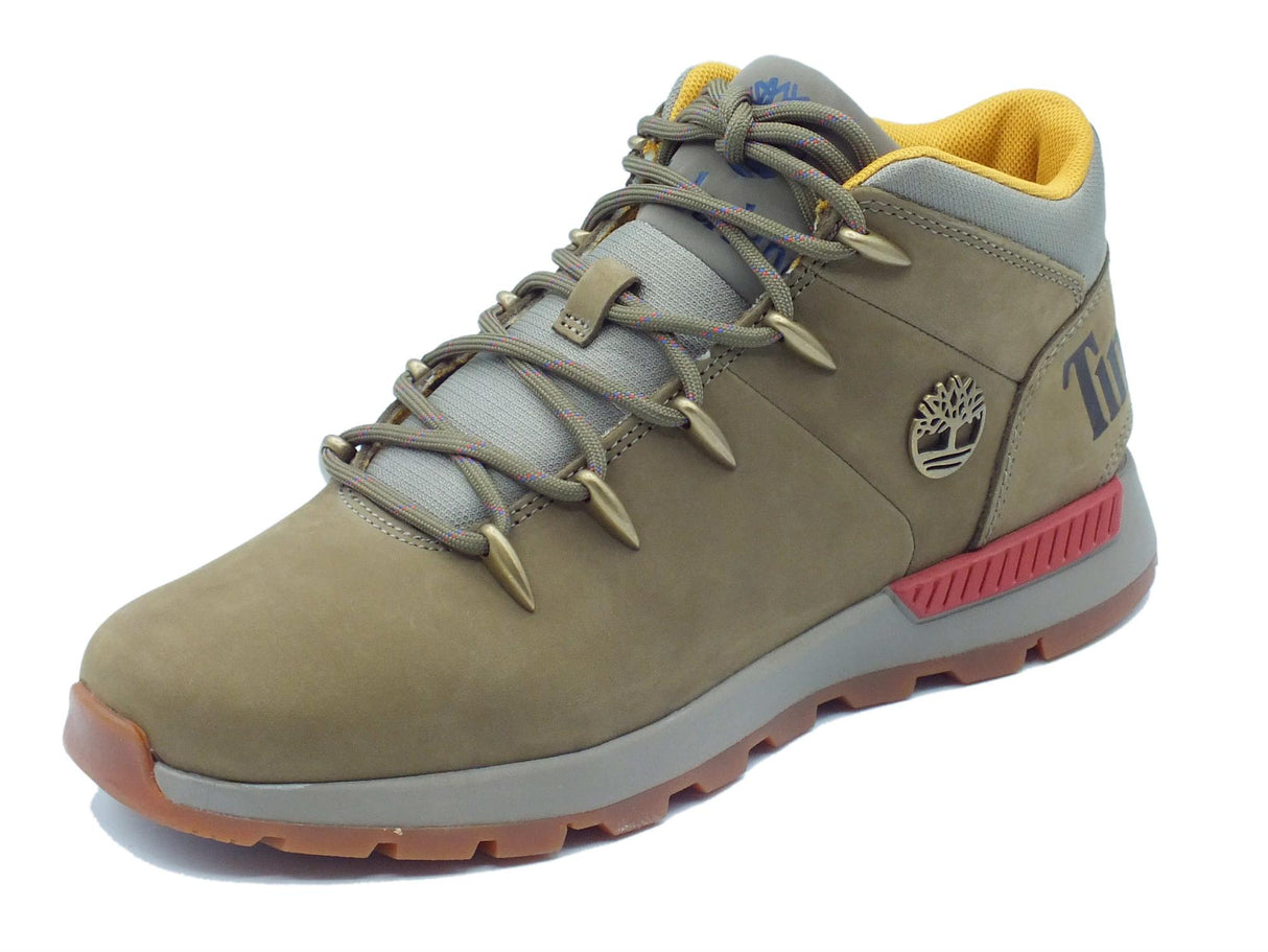 Timberland Timberland 0A61JG Sprint Trekker Mid Olive Nubuk Scarponcini per Uomo in nabuk verde Olive