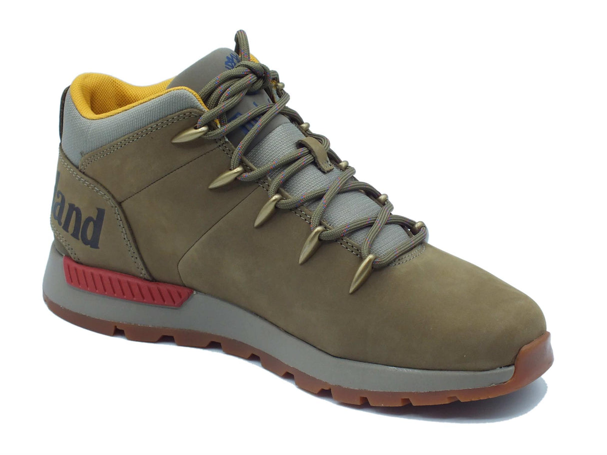 Timberland Timberland 0A61JG Sprint Trekker Mid Olive Nubuk Scarponcini per Uomo in nabuk verde Olive
