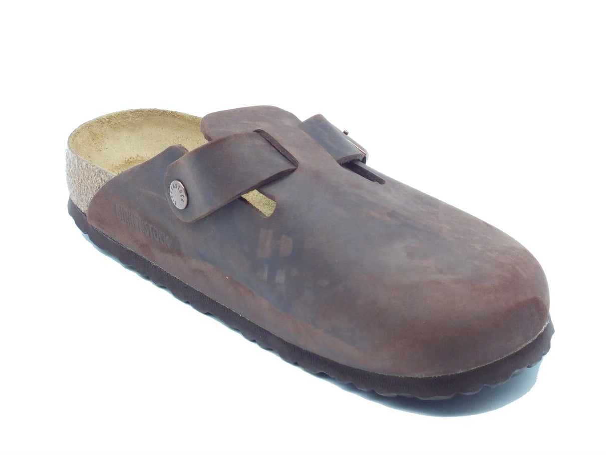 Birkenstock Birkenstock 0159713 Boston BS Habana Sandali per Uomo in pelle ingrassata testa di moro Habana