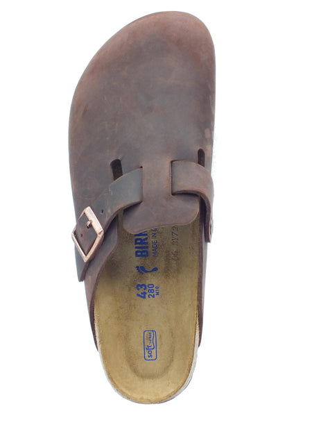 Birkenstock Birkenstock 0159713 Boston BS Habana Sandali per Uomo in pelle ingrassata testa di moro Habana