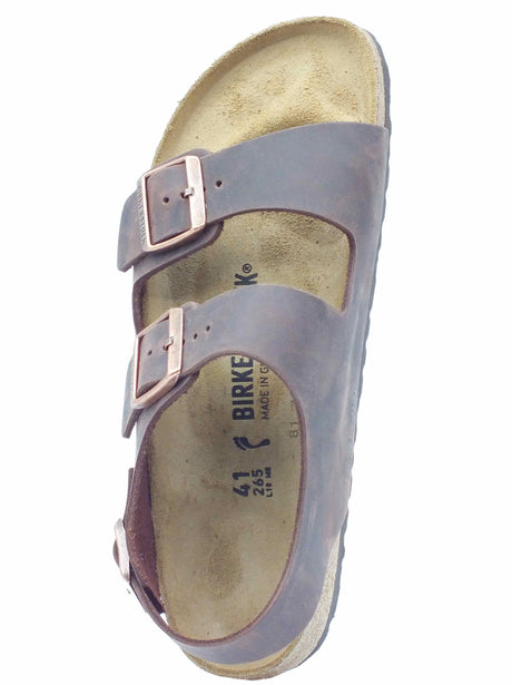 Birkenstock Birkenstock 0034873 Milano BS Habana Sandali per Uomo con tripla fibbia marrone