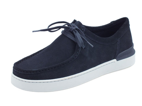 Clarks Clarks Courtlite Seam Navy Scarpe per Uomo in nabuk e pelle blu con lacci Navy