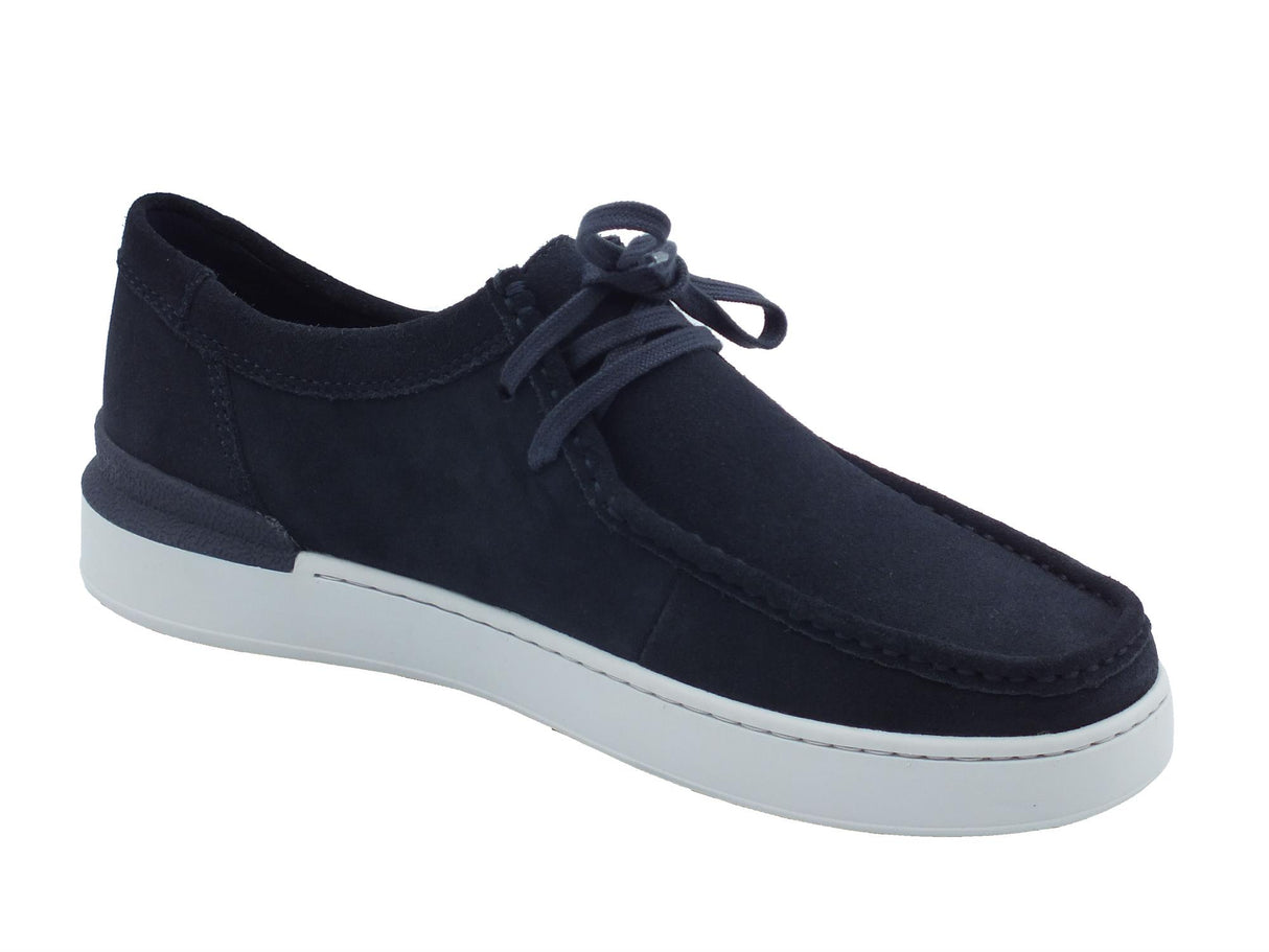 Clarks Clarks Courtlite Seam Navy Scarpe per Uomo in nabuk e pelle blu con lacci Navy