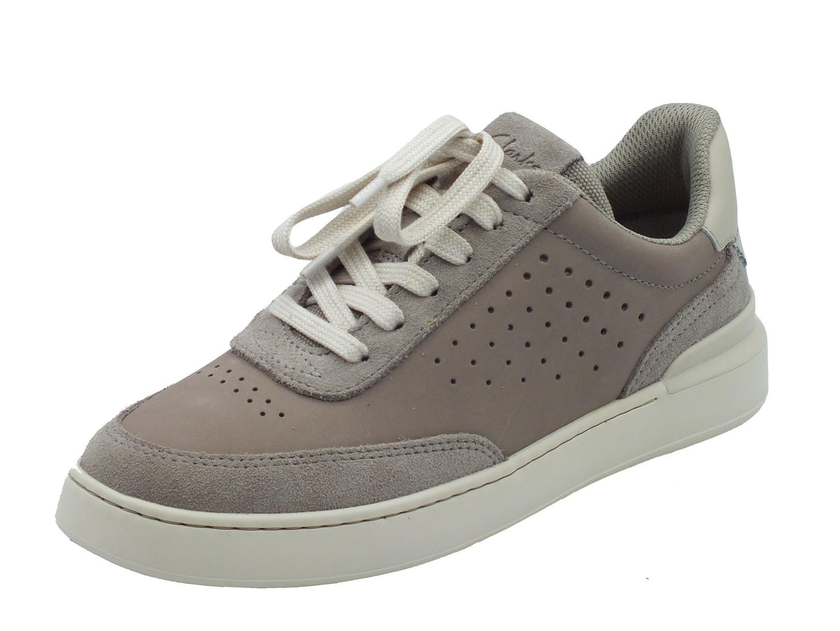Clarks Clarks Courtlite Run Grey Nubuck Sneakers Sportive per Uomo in nabuk e pelle grigia Grey