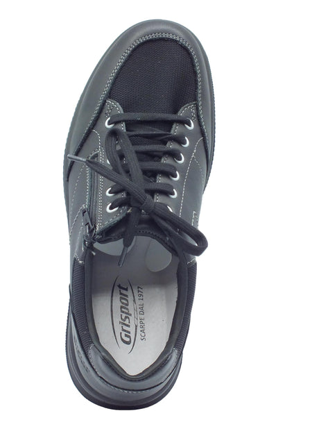 Grisport Grisport Active 43069T31 Nero Touch Scarpe per Uomo in pelle e tessuto nero con lacci e lampo Nero Touch