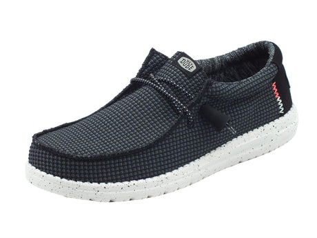 Hey Dude HeyDude 40403 Wally Sport Mesh Black White Scarpe per Uomo in tessuto nero Black White