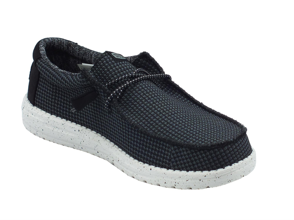 Hey Dude HeyDude 40403 Wally Sport Mesh Black White Scarpe per Uomo in tessuto nero Black White
