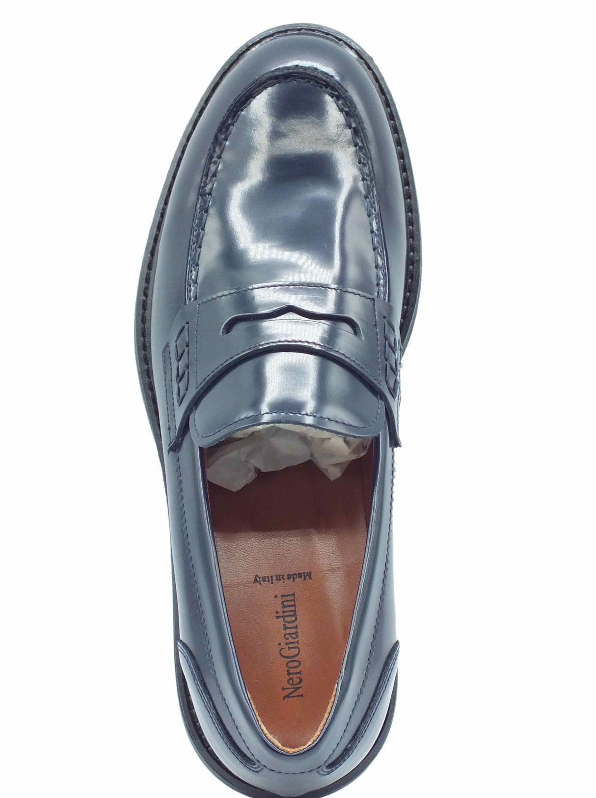 Nero Giardini NeroGiardini 500600 Wembley Blu Mocassini eleganti per Uomo in pelle abrasivata Blu