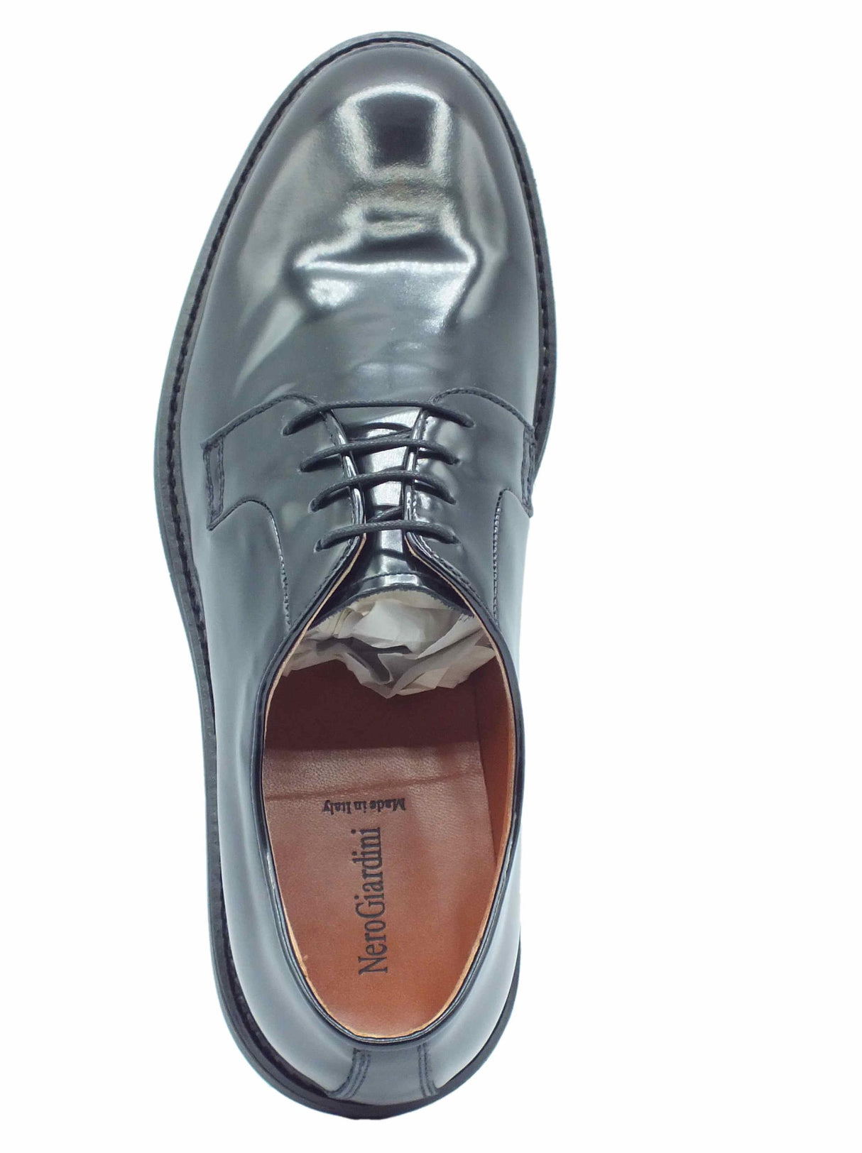 Nero Giardini NeroGiardini E400151UE Wembley Nero Scarpe eleganti per Uomo in pelle abrasivata con lacci Nero