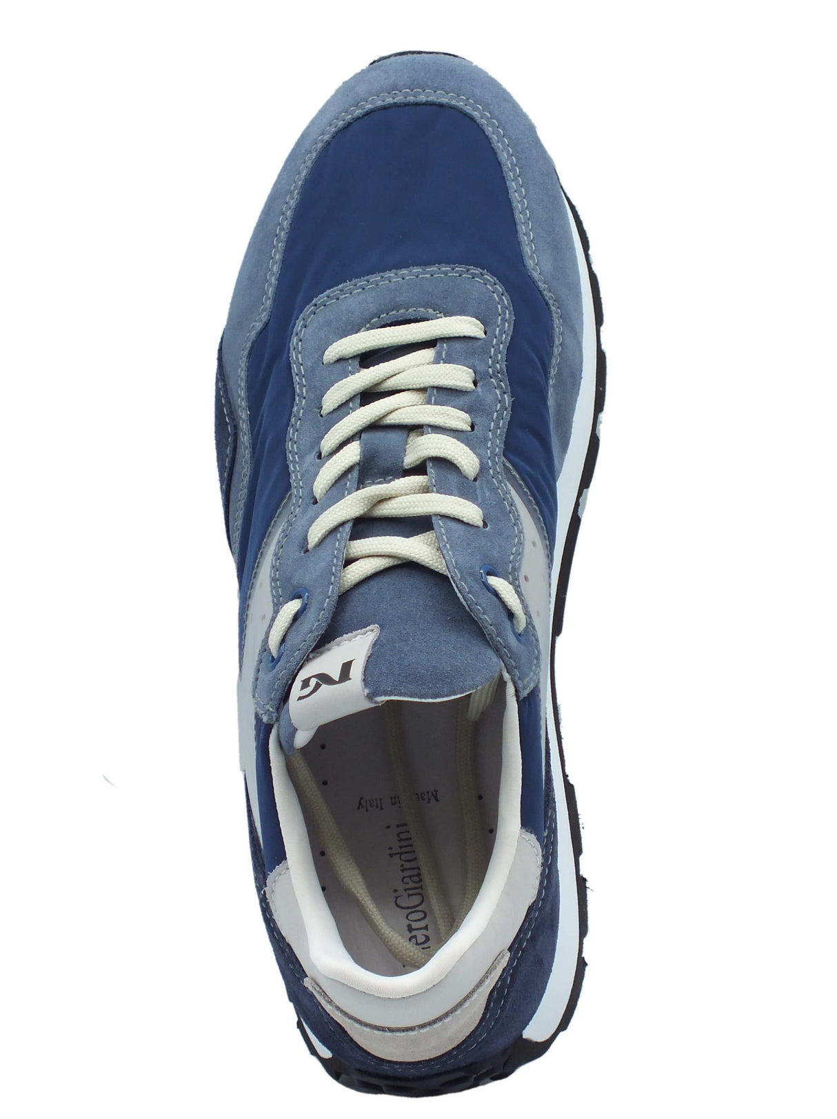 Nero Giardini NeroGiardini E400200U Velour Avio Sneakers Sportive per Uomo in nabuk e tessuto con lacci blu