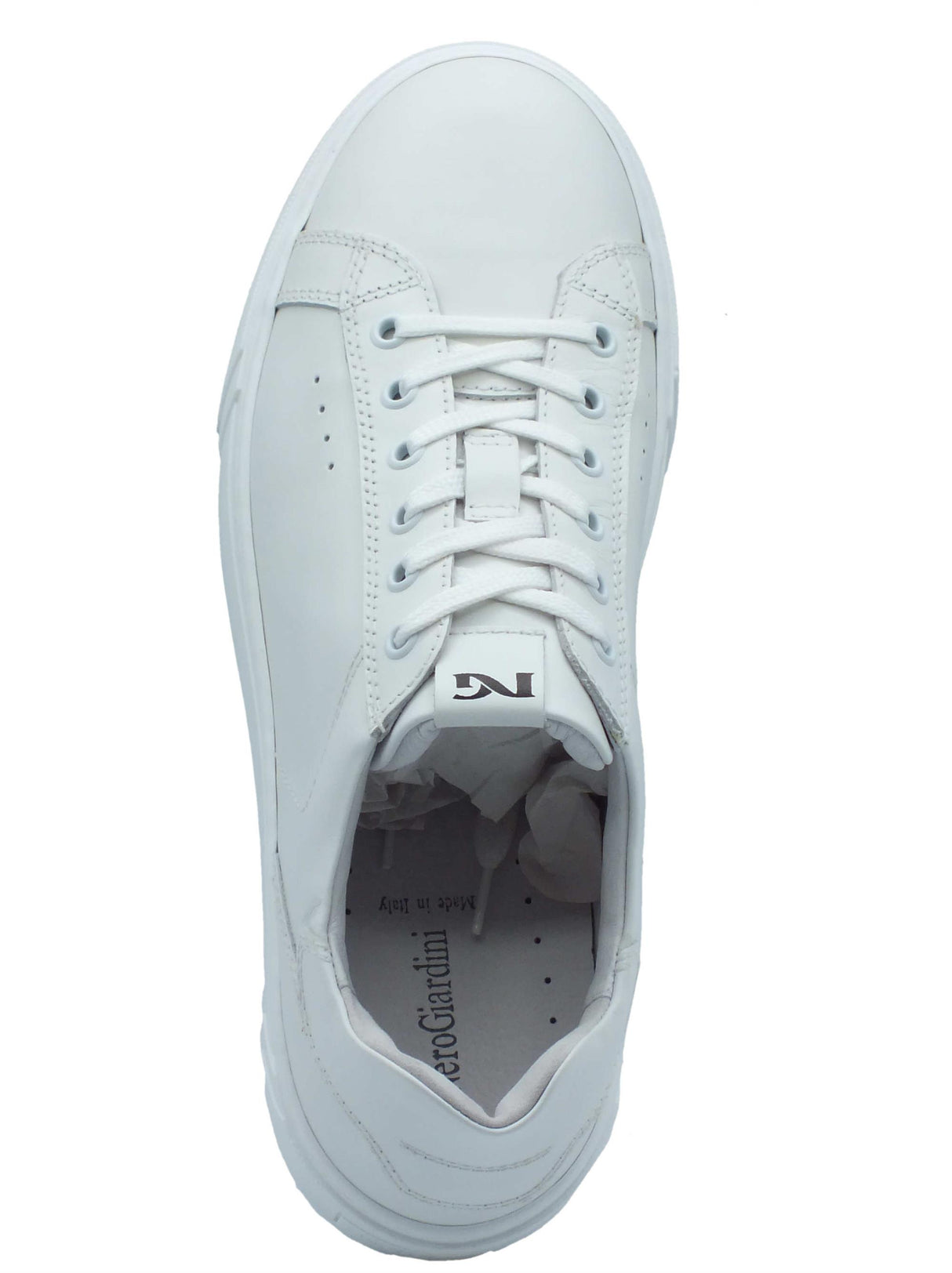 Nero Giardini NeroGiardini E400240U Sparta Bianca Sneakers Sportive per Uomo in pelle con lacci bianco