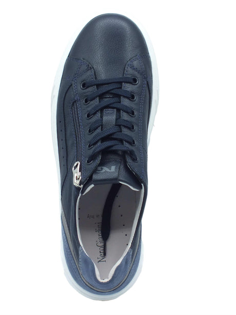 Nero Giardini NeroGiardini E400241U Dollarino Blu Sneakers Sportive per Uomo in pelle con lacci e lampo Blu