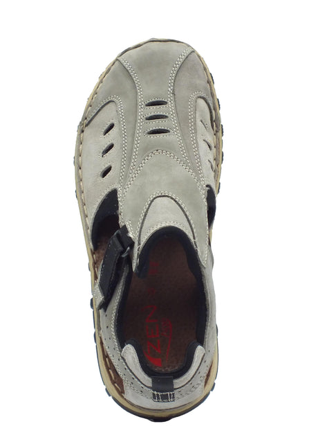 Zen Zen 874253 Grafite Birch Nero Sandali tecnici per Uomo in nabuk grigio con chiusura a strappo Grafite Birch Nero