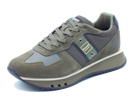 Blauer USA Blauer USA F4TOKYO01 Military Green Sneakers Sportive per Uomo in pelle e tessuto Military Green