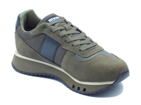 Blauer USA Blauer USA F4TOKYO01 Military Green Sneakers Sportive per Uomo in pelle e tessuto Military Green