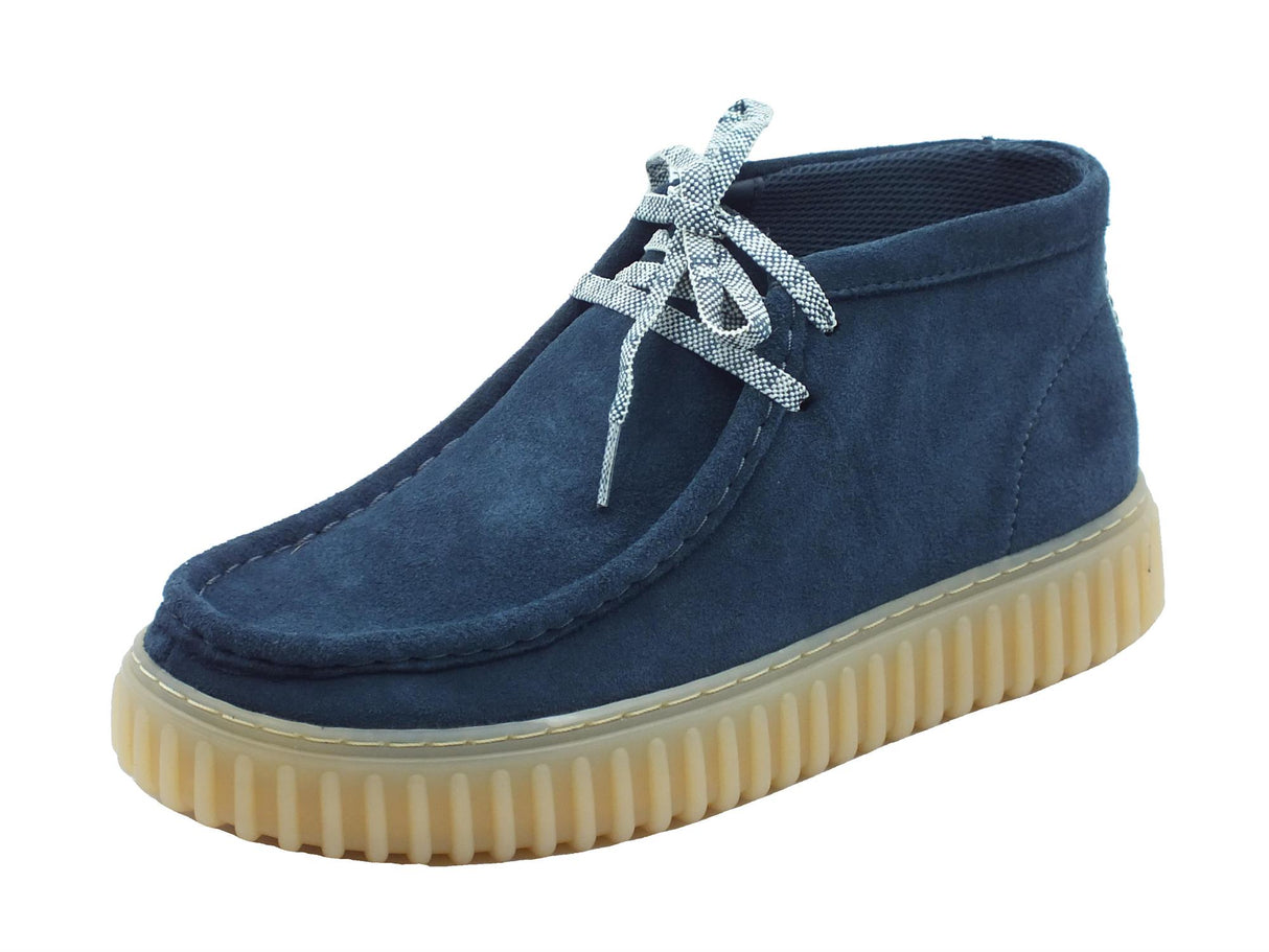 Clarks Clarks Torhill Moss Blue Suede Scarponcini per Uomo in nabuk blu Blue Suede