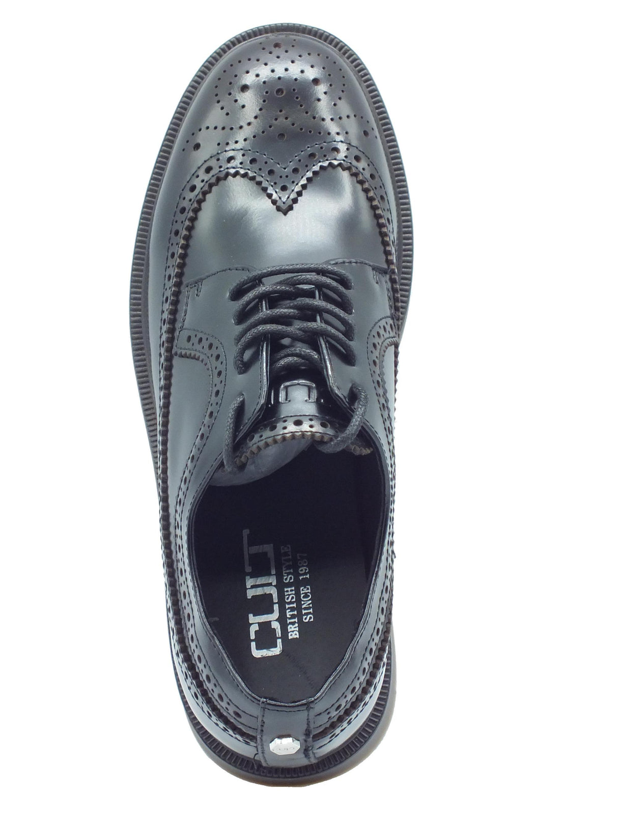 CULT CULT CLE101623 Brushed Leather Black Scarpe per Uomo in pelle abrasivata duilio con lacci Black