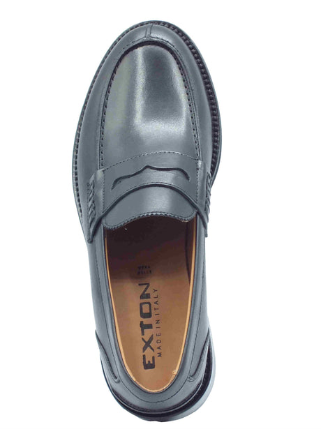 Exton Exton 102 Vitiello Nero Mocassini Eleganti per Uomo in pelle Nero