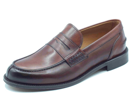 Exton Exton 102 Vitiello Legno Mocassini Eleganti per Uomo in pelle marrone spazzolato nero Legno