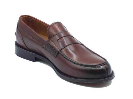 Exton Exton 102 Vitiello Legno Mocassini Eleganti per Uomo in pelle marrone spazzolato nero Legno