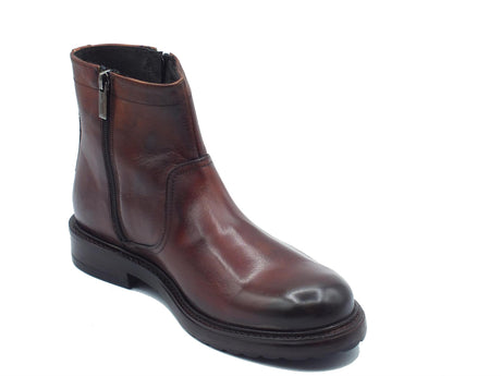 Exton Exton 9826 Soft Legno Scarponcini Eleganti per Uomo in pelle testa di moro doppia lampo Legno